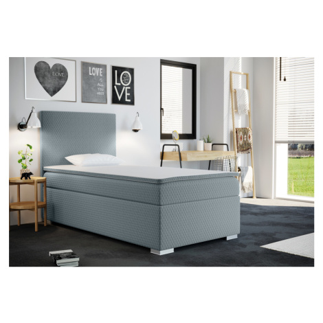 Expedo Čalúnená posteľ boxspring RENATA + topper, 100x200, sawana pik honey 72, ľavá