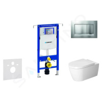 GEBERIT - Duofix Modul na závesné WC s tlačidlom Sigma30, matný chróm/chróm + Duravit ME by Star