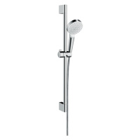 Hansgrohe Crometta, sprchová sada 1jet Green 6 l/min so sprchovou tyčou 65 cm, biela/chrómová, H