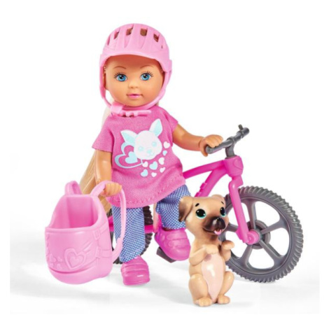 Bábika Evička s bicyklom Simba