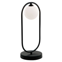 Stolová lampa Fancy so skleneným tienidlom, čierna