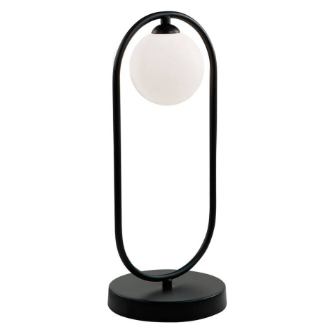 Stolová lampa Fancy so skleneným tienidlom, čierna Viokef