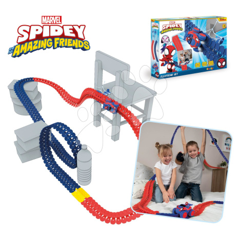 Flexibilná autodráha Spidey Marvel Flextrem Set Smoby s elektronickým autíčkom 184 dielov dráhy 