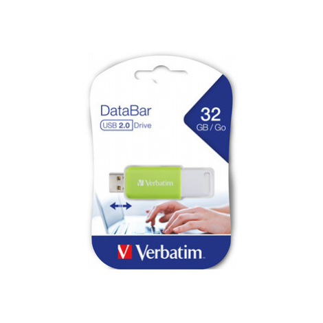 Verbatim USB flash disk, USB 2.0, 32GB, DataBar, zelený, 49454, pro archivaci dat