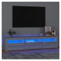 vidaXL TV skrinka s LED svetlami sivý dub sonoma 180x35x40 cm