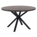 KONDELA Medor okrúhly jedálenský stôl dub tmavý / čierna