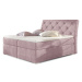 NABBI Beneto 180 čalúnená manželská posteľ s úložným priestorom ružová (Omega 91)