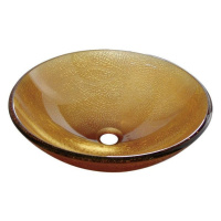 SAPHO - SUN sklenené umývadlo na dosku Ø 42 cm, medova 2501-03