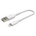 Belkin BOOST Charge Braided Lightning/USB-A odolný kábel, 15cm, biely