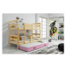 Detská poschodová posteľ s výsuvnou posteľou ERYK 160x80 cm Modrá Borovica