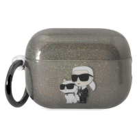 Púzdro Karl Lagerfeld Airpods Pro 2 cover black Gliter Karl&Choupette (KLAP2HNKCTGK)