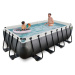 Bazén s filtráciou Black Leather pool Exit Toys oceľová konštrukcia 400*200*100 cm čierny od 6 r