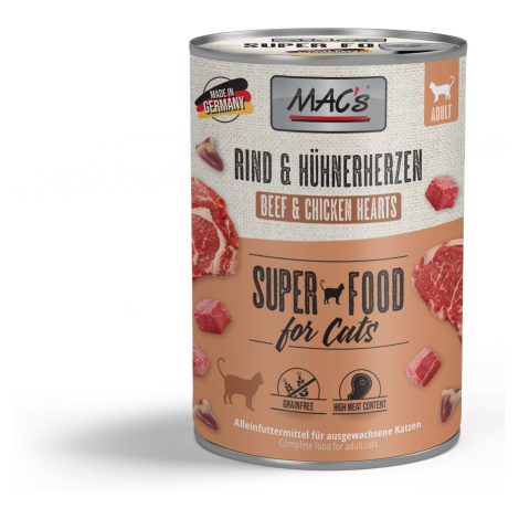 Mac´s Cat Konz. Hovädzie/Kuracie Srdce - 400g