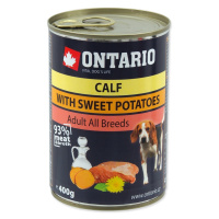 ONTARIO KONZERVA DOG MINI CALF, SWEETPOTATO, DANDELION AND LINSEED OIL 400G (214-2017)