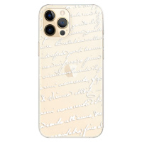 Odolné silikónové puzdro iSaprio - Handwriting 01 - white - iPhone 12 Pro