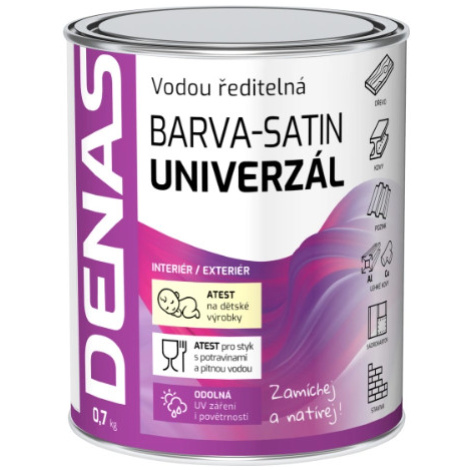 DENAS UNIVERZÁL SATIN - Univerzálna vodou riediteľná farba 0120 - strešný antracit 0,7 kg