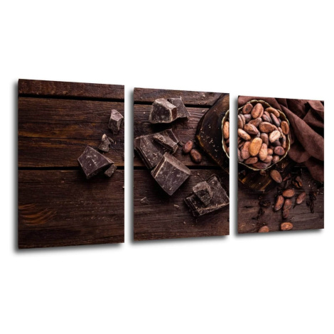 Impresi Obraz Zátišie s čokoládou - 150 x 70 cm (3 dielny)