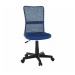 KONDELA Gofy detská stolička na kolieskach modrá / vzor / čierna