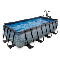 Bazén s filtráciou Stone pool Exit Toys oceľová konštrukcia 400*200*100 cm šedý od 6 rokov