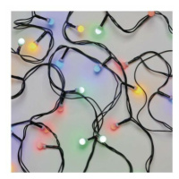 LED vianočná cherry reťaz – guličky, 8 m, vonkajšia aj vnútorná, multicolor, programy (EMO