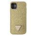 Plastové puzdro Guess na Apple iPhone 11 GUHCN61HDGTPD Rhinestones Triangle Metal Logo zlaté