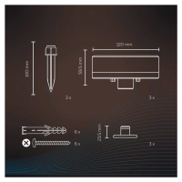 Calex Smart Outdoor Ground Spot, CCT RGB 3 svetlá.