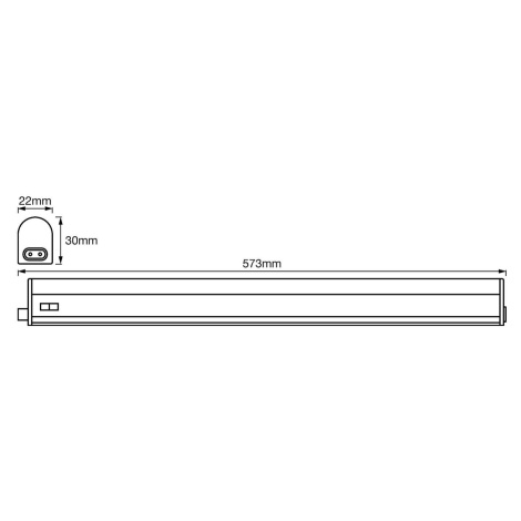 LEDVANCE Batten LED svietidlo pod skrinku 60cm 3000K