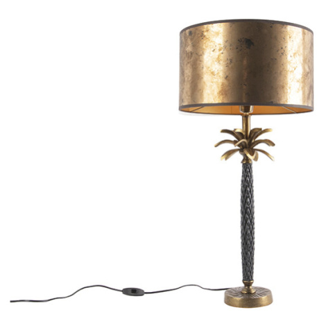 Stolná lampa Art Deco bronzová s bronzovým tienidlom 35 cm - Areka QAZQA