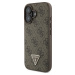 Guess 4G Strass Metal Logo Kryt pre iPhone 16, Hnedý