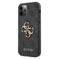 Plastové puzdro Guess na Apple iPhone 12 Pro Max GUHCP12L4GMGGR 4G Metal Logo čierne