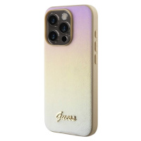 Guess PU Leather Iridescent Metal Script Apple iPhone 15 Pro Max GUHCP15XPSAIRSD Gold