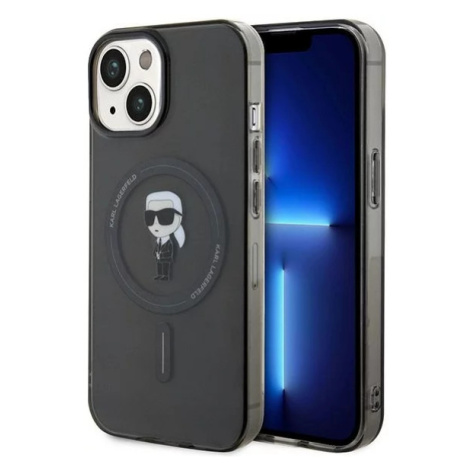 Kryt Karl Lagerfeld KLHMP15SHFCKNOK iPhone 15 6.1" black hardcase IML Ikonik MagSafe (KLHMP15SHF