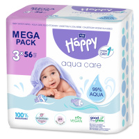 BELLA Čistiace obrúsky Happy Baby Aqua care 3 x 56 ks