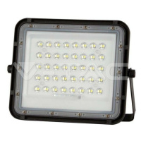 6W LED solárny reflektor 6400K vymeniteľná batéria 3m drôt čierny 400lm VT-40W (V-TAC)