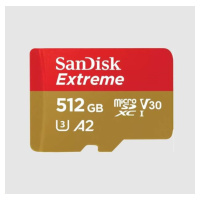 SanDisk micro SDXC karta 512GB Extreme (190 MB/s Class 10, UHS-I U3 V30) + adaptér