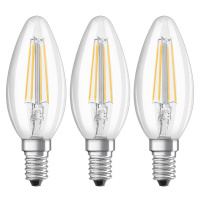 LED sviečková žiarovka E14 4W filament 2 700K 3 ks