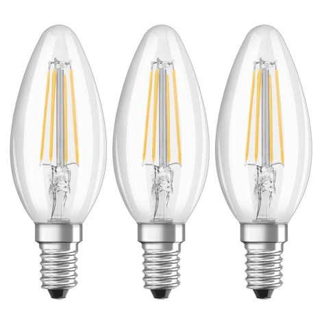 LED sviečková žiarovka E14 4W filament 2 700K 3 ks