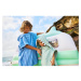 Zelená detská plážová osuška s kapucňou Sunnylife Monster, 3-6 rokov