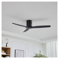 Stropný ventilátor Lucande Vindur, čierny, DC, tichý, 132 cm