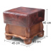 PYKA Parys kožená taburetka drevo D3 / hnedá (S42)