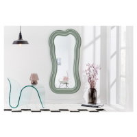 Estila Asymetrické dizajnové art deco zrkadlo Swan s polyuretánovým rámom v pastelovej zelenej f
