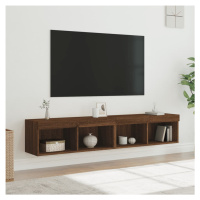 vidaXL TV skrinky s LED svetlami 2 ks hnedý dub 80x30x30 cm