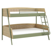 Študentská poschodová posteľ 90x200cm-120x200cm habitat - dub/zelená