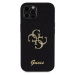 Guess PU Fixed Glitter 4G Metal Logo Zadný Kryt pre iPhone 12/12 Pro Black