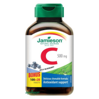Jamieson Vitamín C 500 mg tablety na cmúľanie s príchuťou čučoriedky 120 tbl.