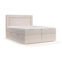 Béžová boxspring posteľ s úložným priestorom 140x200 cm Imagine – Maison de Rêve