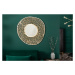 Estila Moderné nástenné zrkadlo Hoja okrúhleho tvaru z kovu v zlatej farbe 76cm
