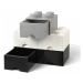 LEGO® úložný box 8 - so zásuvkami biela 250 x 500 x 180 mm
