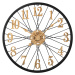 Dizajnové kovové hodiny MPM E04.4489.9080, zlaté/čierne