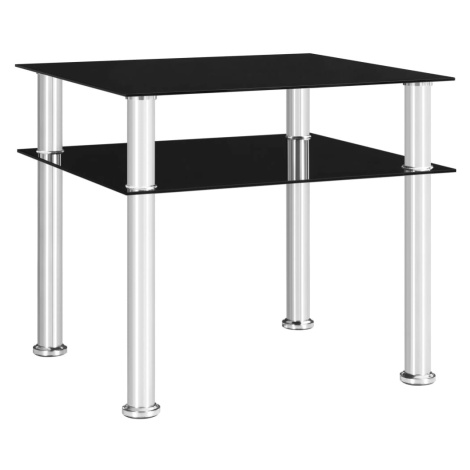 vidaXL Bočný stôl čierny 45x50x45 cm tvrdené sklo